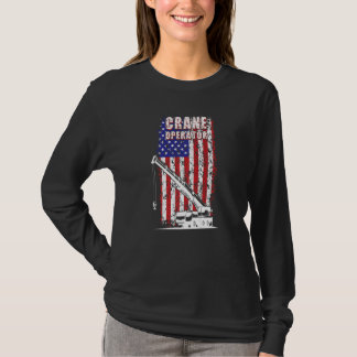 Proud Crane Operator American Flag Crane Driver  1 T-Shirt