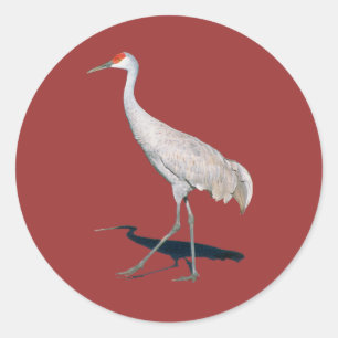 Proud Crane Runder Aufkleber