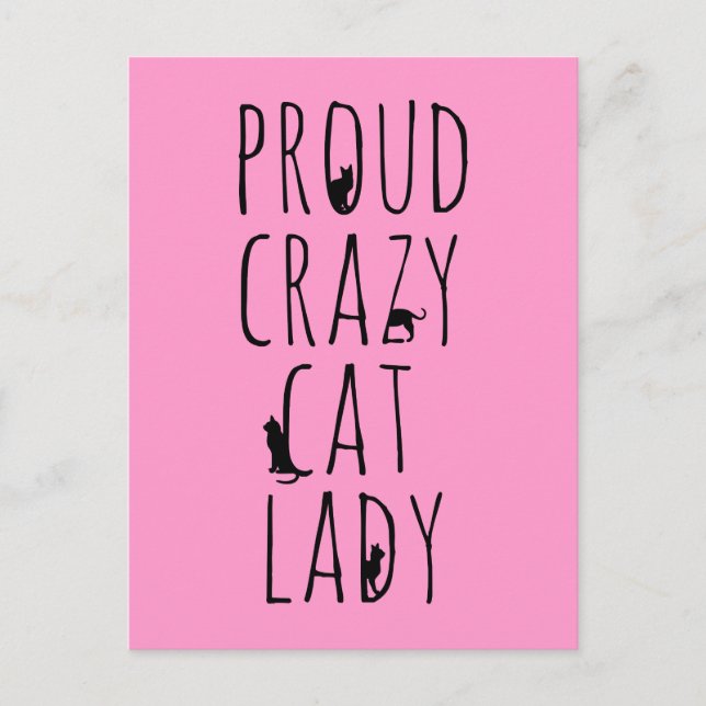 Proud Crazy Cat Lady Postkarte (Vorderseite)