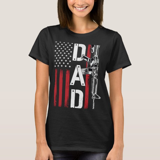 Proud Dad Daddy Gun Rights AR 15 T-Shirt (Vorderseite)