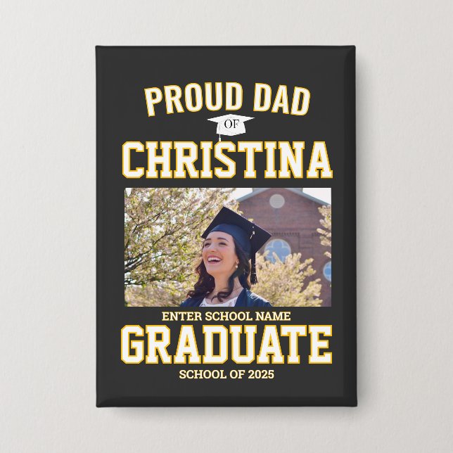 Proud dad parent of student of class of 2025 button (Vorderseite)