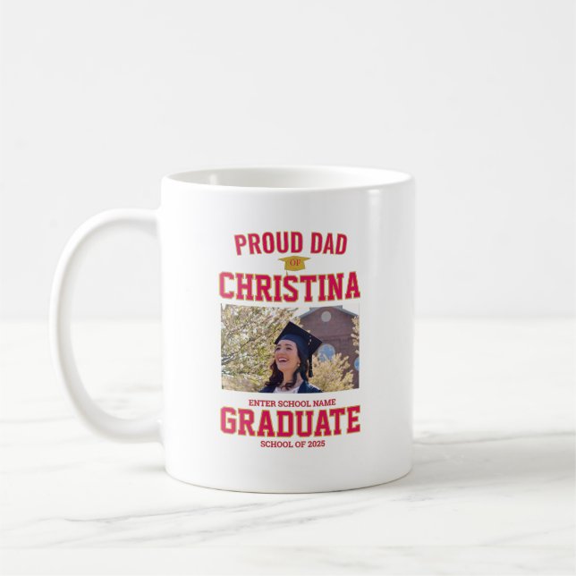 Proud dad parent of student of class of 2025 kaffeetasse (Links)