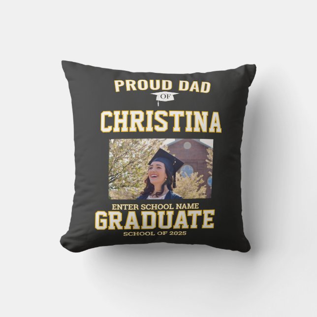 Proud dad parent of student of class of 2025 kissen (Vorderseite)