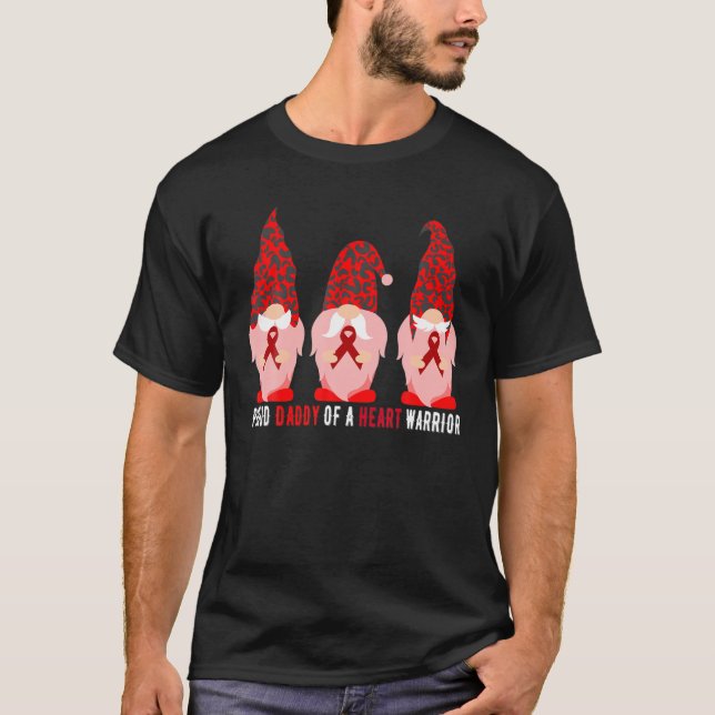 Proud Daddy von einem Herzkrieger CHD-Bewusstsein T-Shirt (Vorderseite)