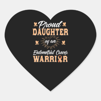 Proud Daughter Endometrial Uterine Krebs Krieger Herz-Aufkleber