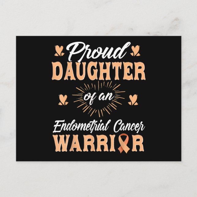Proud Daughter Endometrialer Uteruskrebs-Krieger Postkarte (Vorderseite)