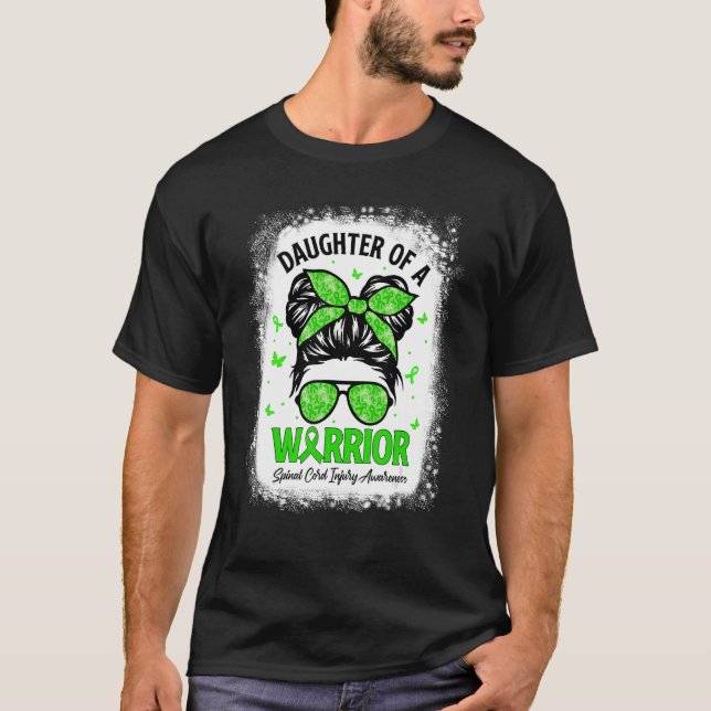 Proud Daughter Messy Bun Warrior Spinal Cord Injur T-Shirt (Vorderseite)