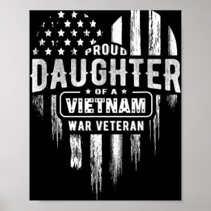 Proud Daughter Vietnam Vet Vater Veterans Day Amer Poster