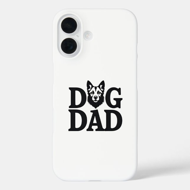 Proud Dog Dad Apparel & Accessories iPhone 16 Hülle (Rückseite)