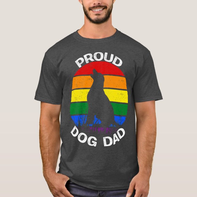 Proud Dog Dad Pride Rainbow vintage T-Shirt (Vorderseite)