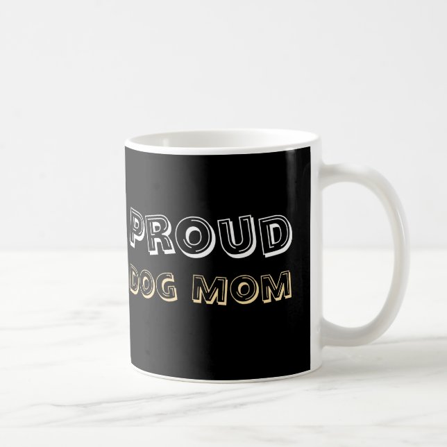 Proud Dog Mom Paw Print Minimal Design Kaffeetasse (Rechts)