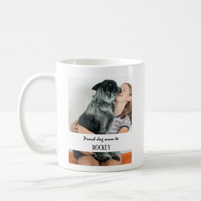 Proud dog mom personalized image and name pet kaffeetasse (Links)