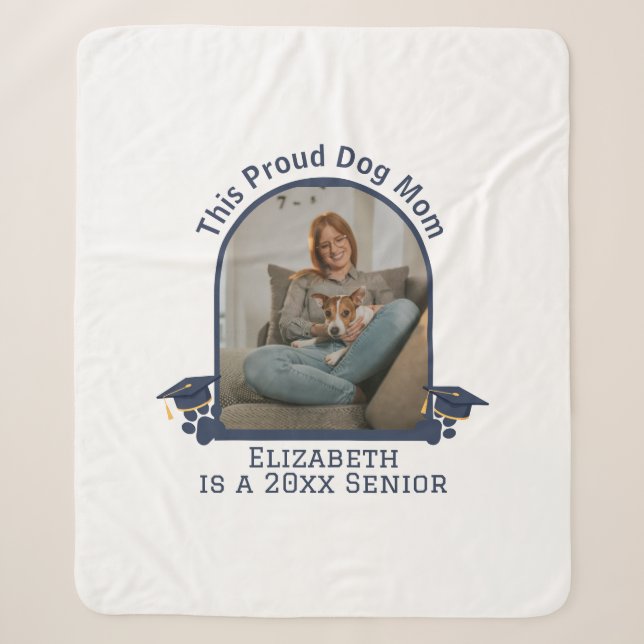 Proud Dog Mum ist ein Senior - Custom Abschluss Sherpadecke (Vorderseite)