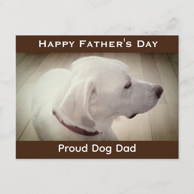 Proud Dog Vater Dark Brown Postkarte (Vorderseite)