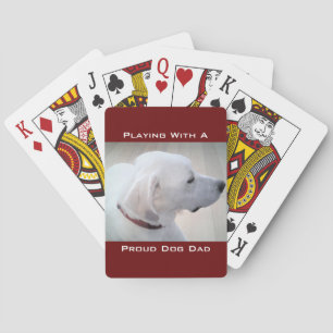 Proud Dog Vater Niedlich White Labrador Mix Dog Pr Spielkarten