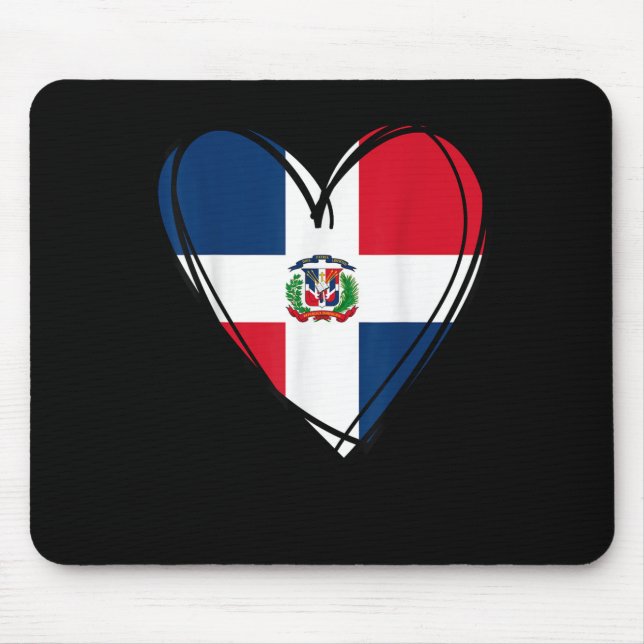 Proud Dominican Boy Girl Aunt Dad Mama Cool Flag H Mousepad (Vorne)