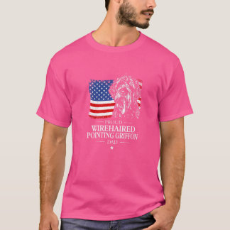 Proud Drahthaar Pointing Griffon Vater American Fl T-Shirt