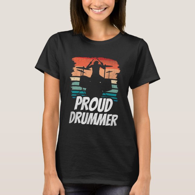 Proud Drummer  Drum Intrument Drumming T-Shirt (Vorderseite)