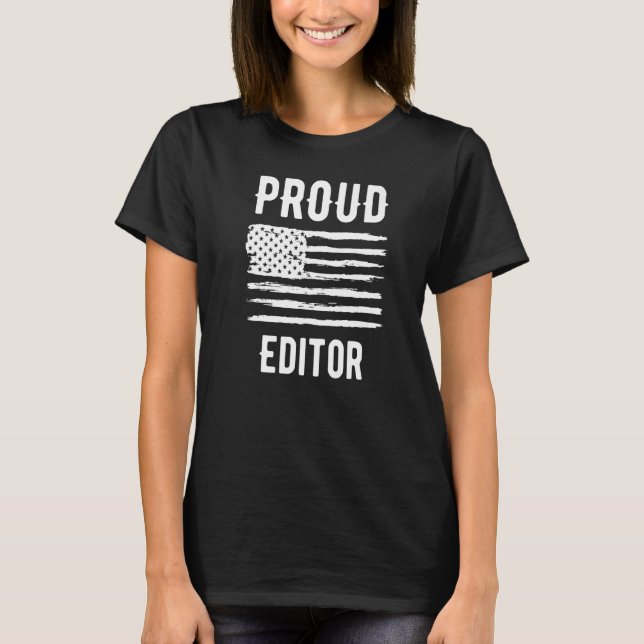 Proud Editor Profession American Flag Premium T-Shirt (Vorderseite)
