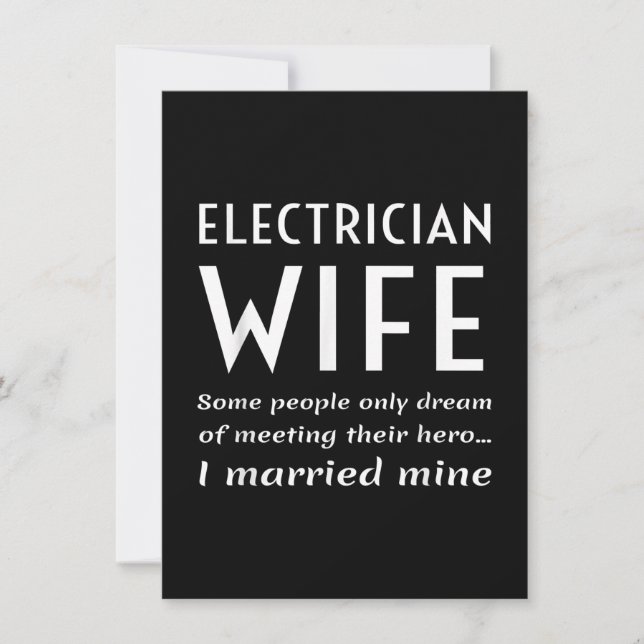 Proud-Ehefrau eines elektrischen Zitats Mitteilungskarte (Vorderseite)