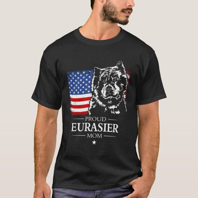 Proud Eurasier Mama American Flag Patriotic Dog Gi T-Shirt (Vorderseite)