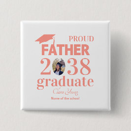 Proud Father personalized graduation Button