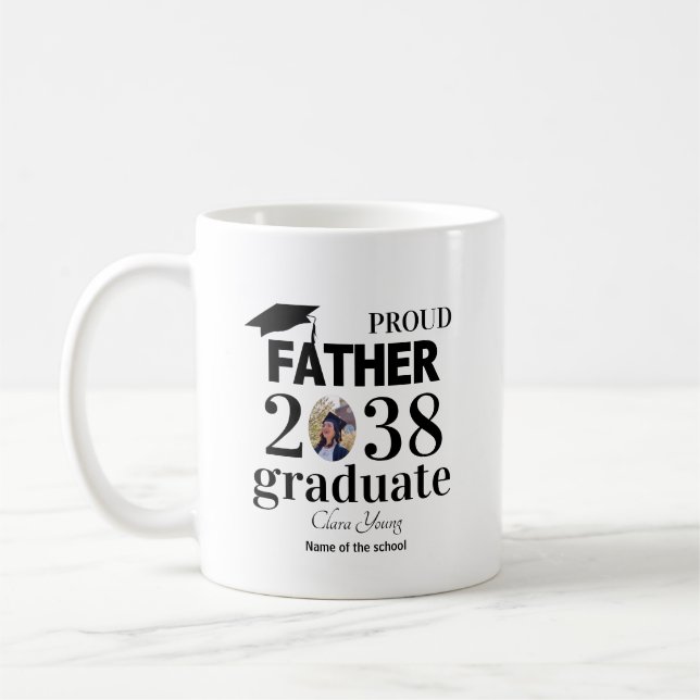 Proud Father personalized graduation Kaffeetasse (Links)