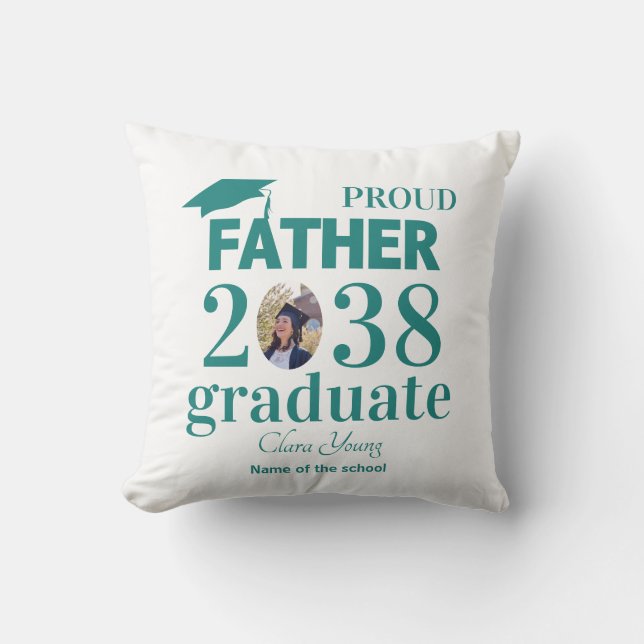Proud Father personalized graduation Kissen (Vorderseite)