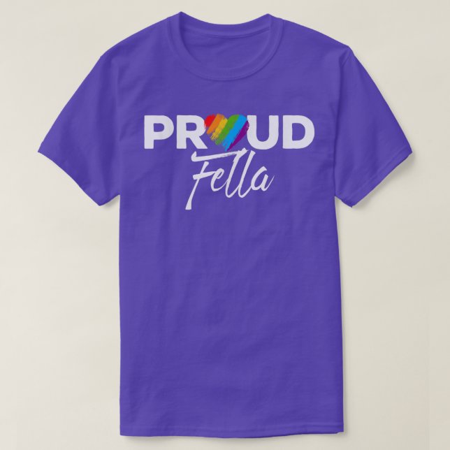 Proud Fella Gay Pride Month LGBTQ T - Shirt (Design vorne)