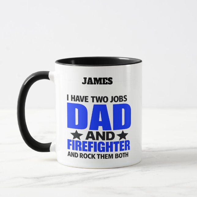 Proud Firefighter Dad Tasse (Links)