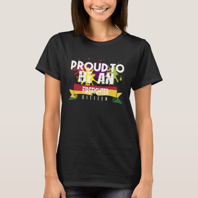 Proud firefighter Profession career worker working T-Shirt (Vorderseite)