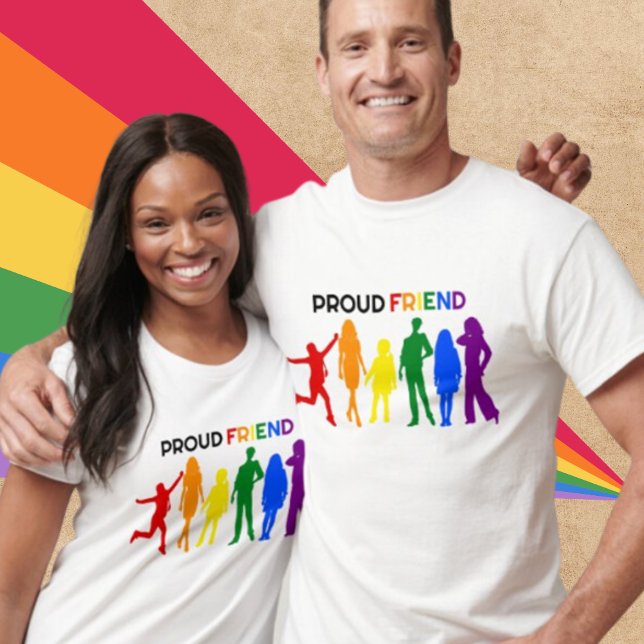 Proud FRIEND Gay Pride Silhouette T-Shirt (Von Creator hochgeladen)