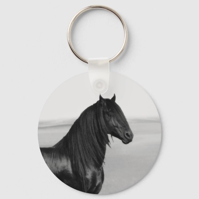 Proud Friesian Black Hengst Schlüsselanhänger (Vorderseite)