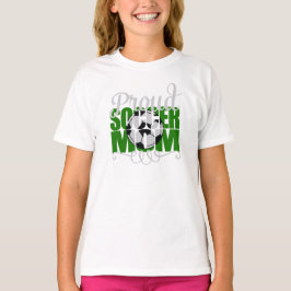 Proud-Fußball-Mama mit grünen Buchstaben T-Shirt