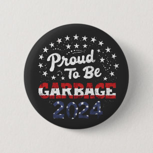 Proud Garbage Puerto Rico Latinos für Trump Button