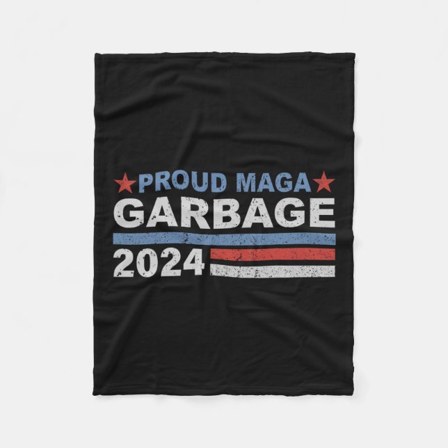 Proud Garbage Trump Unterstützer Fleecedecke (Vorderseite)
