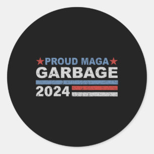 Proud Garbage Trump Unterstützer Runder Aufkleber