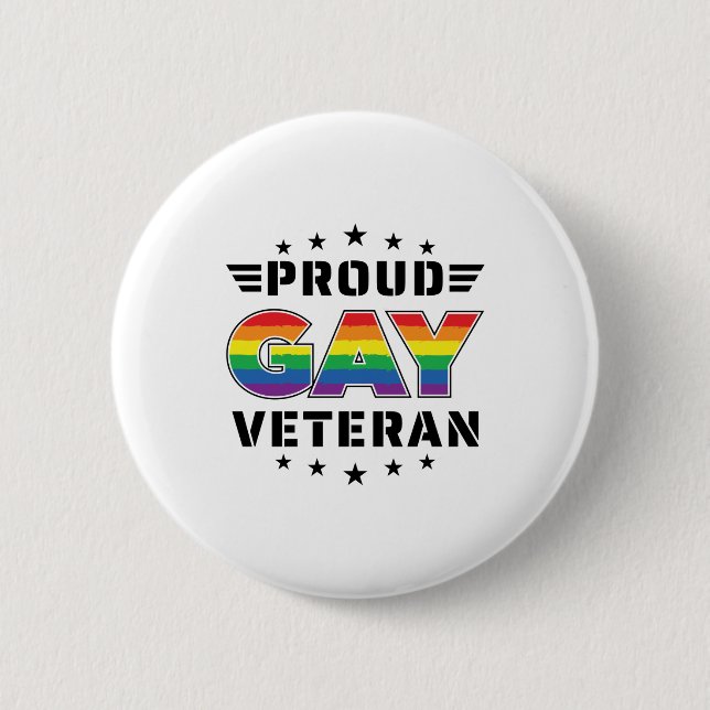 Proud Gay Veteran Pride Monat Veteran Tag Button (Vorderseite)
