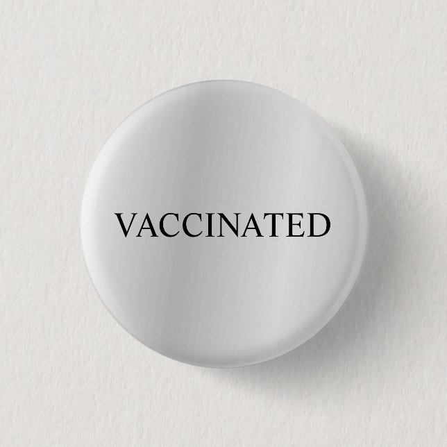 Proud geimpfte Coronavirus Pandemie Silbergrau Button (Vorderseite)