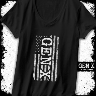 Proud Generation X Gen Xer American Flag Gen X T-Shirt