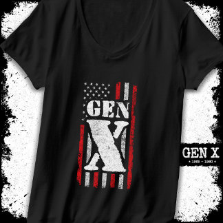 Proud Generation X Gen Xer American Flag Gen X T-Shirt