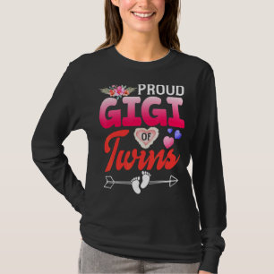 Proud Gigi von Twins florale Oma Happy Mother T-Shirt