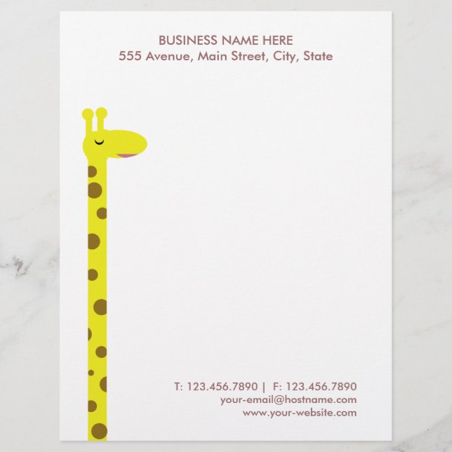 Proud Giraffe Briefkopf (Vorderseite)