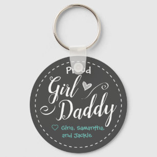 Proud Girl Daddy Personalisiert Schlüsselanhänger