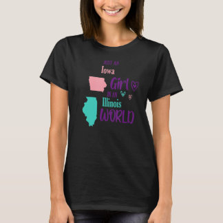 Proud Girl Design Nur ein Iowa-Mädchen in Illinois T-Shirt