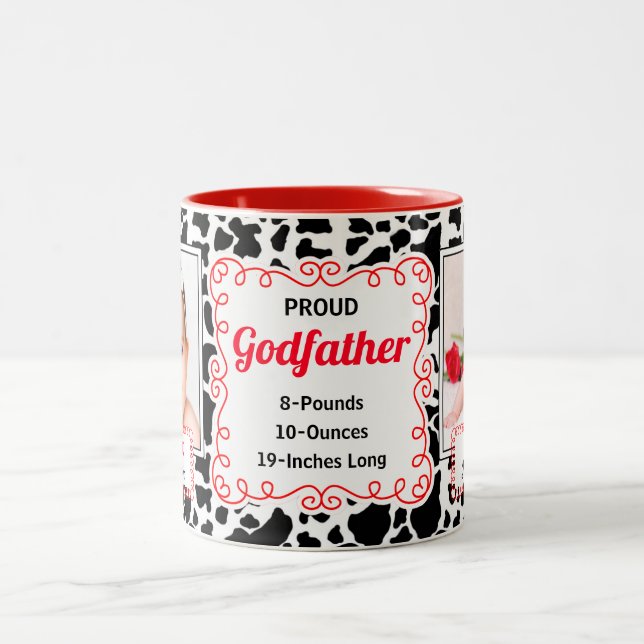 Proud Godvater Western Kuh Printwerbung mit roten  Zweifarbige Tasse (Mittel)