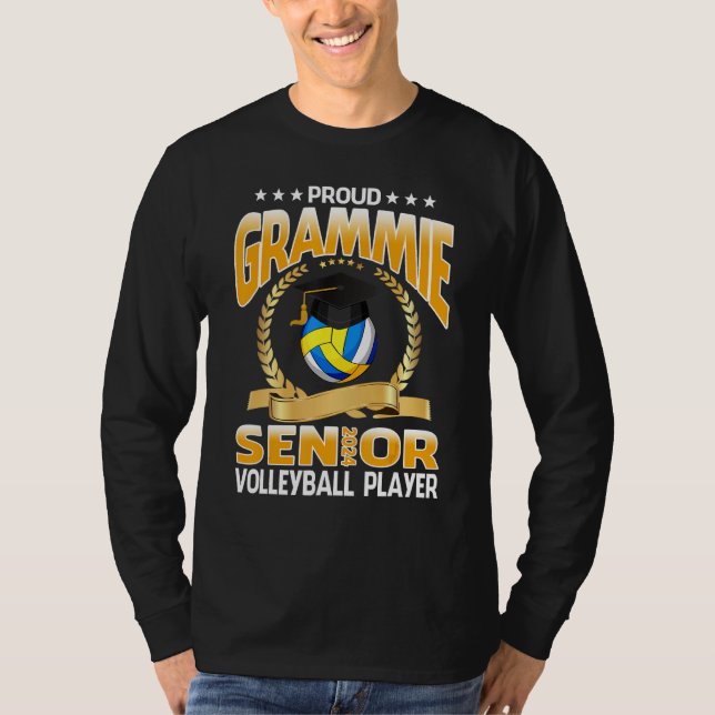 Proud Grammie Senior 2024 Volleyball Player Gradua T-Shirt (Vorderseite)