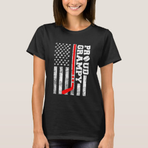 Proud Grampy American Distressed Flag Funny Hockey T-Shirt