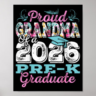 Proud grandma of 2026 pre-k graduate mothers day poster