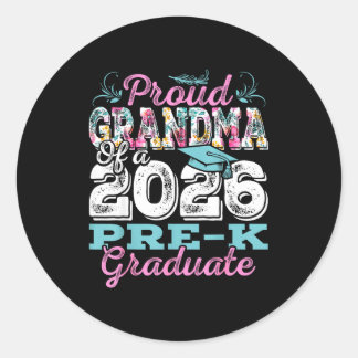 Proud grandma of 2026 pre-k graduate mothers day runder aufkleber